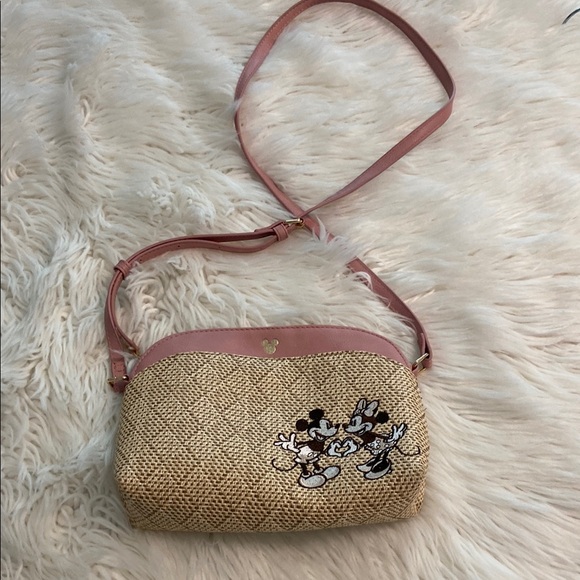 Disney Handbags - Disney Pink and Tan Crossbody Bag with Elegant Design BNWOT
